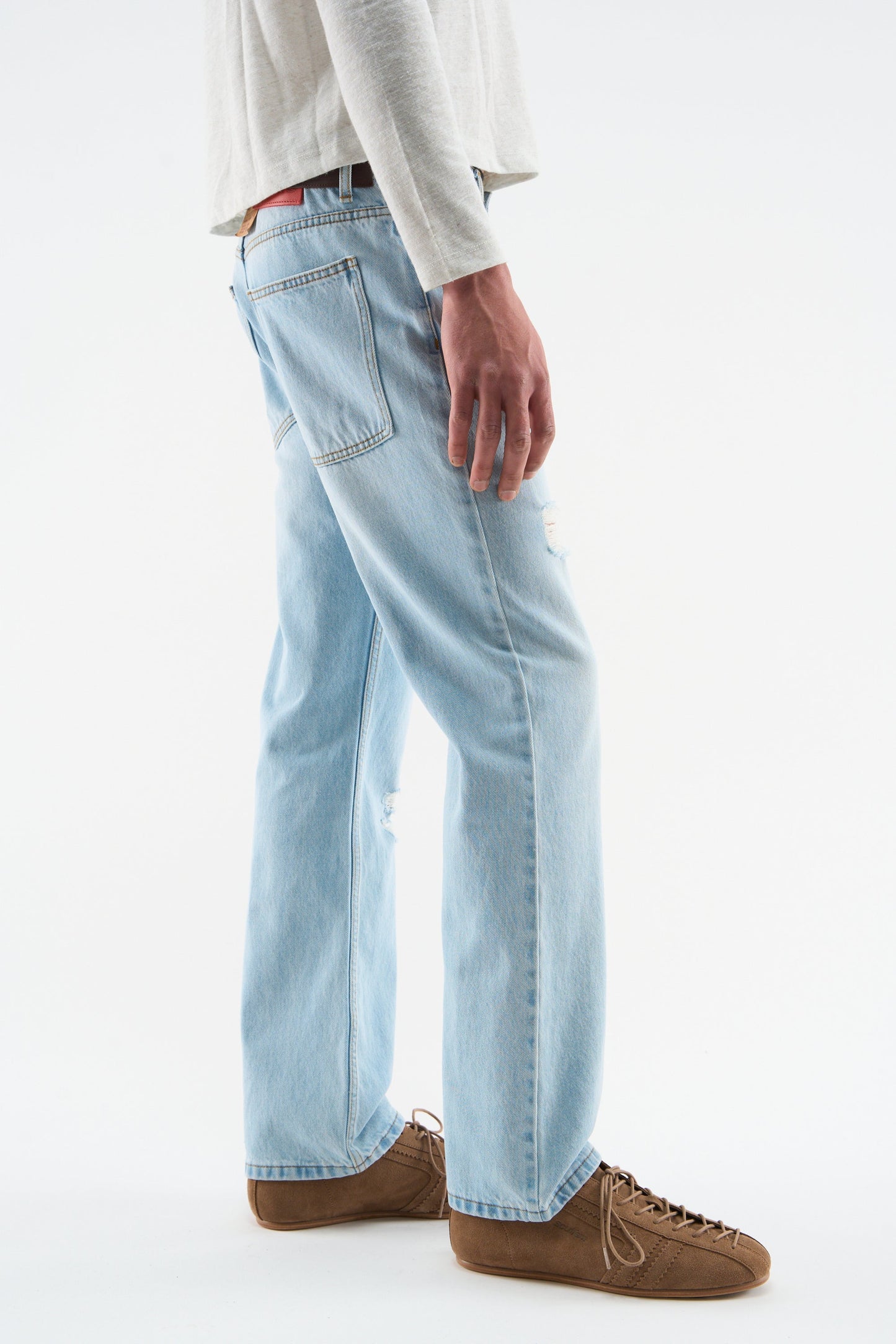 Classic Light Blue Straight Pants