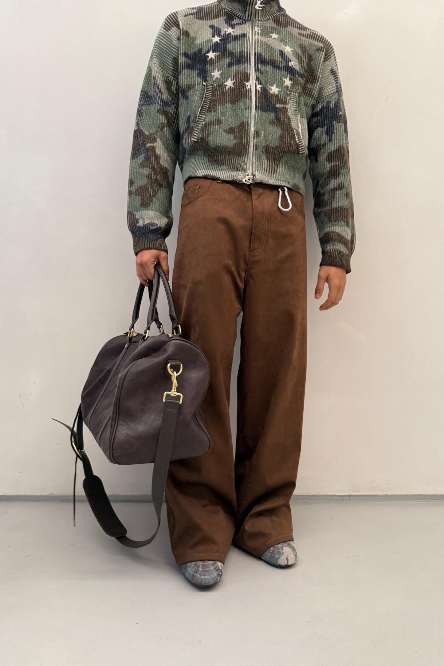 Suede Dark Brown Jumbo Pants
