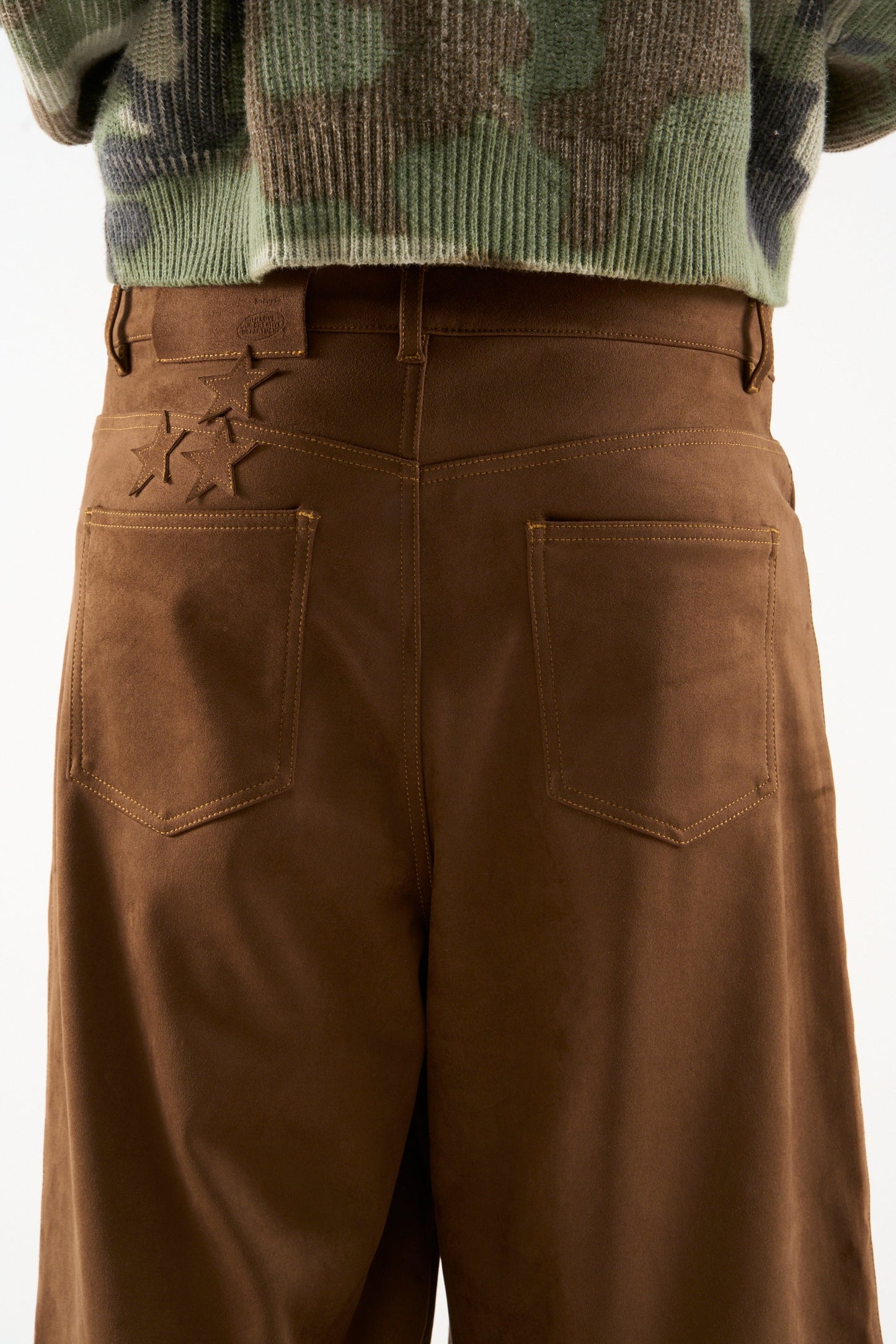 Suede Dark Brown Jumbo Pants