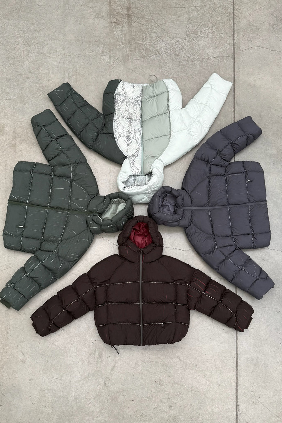 Marble Brown Puffer Jacket