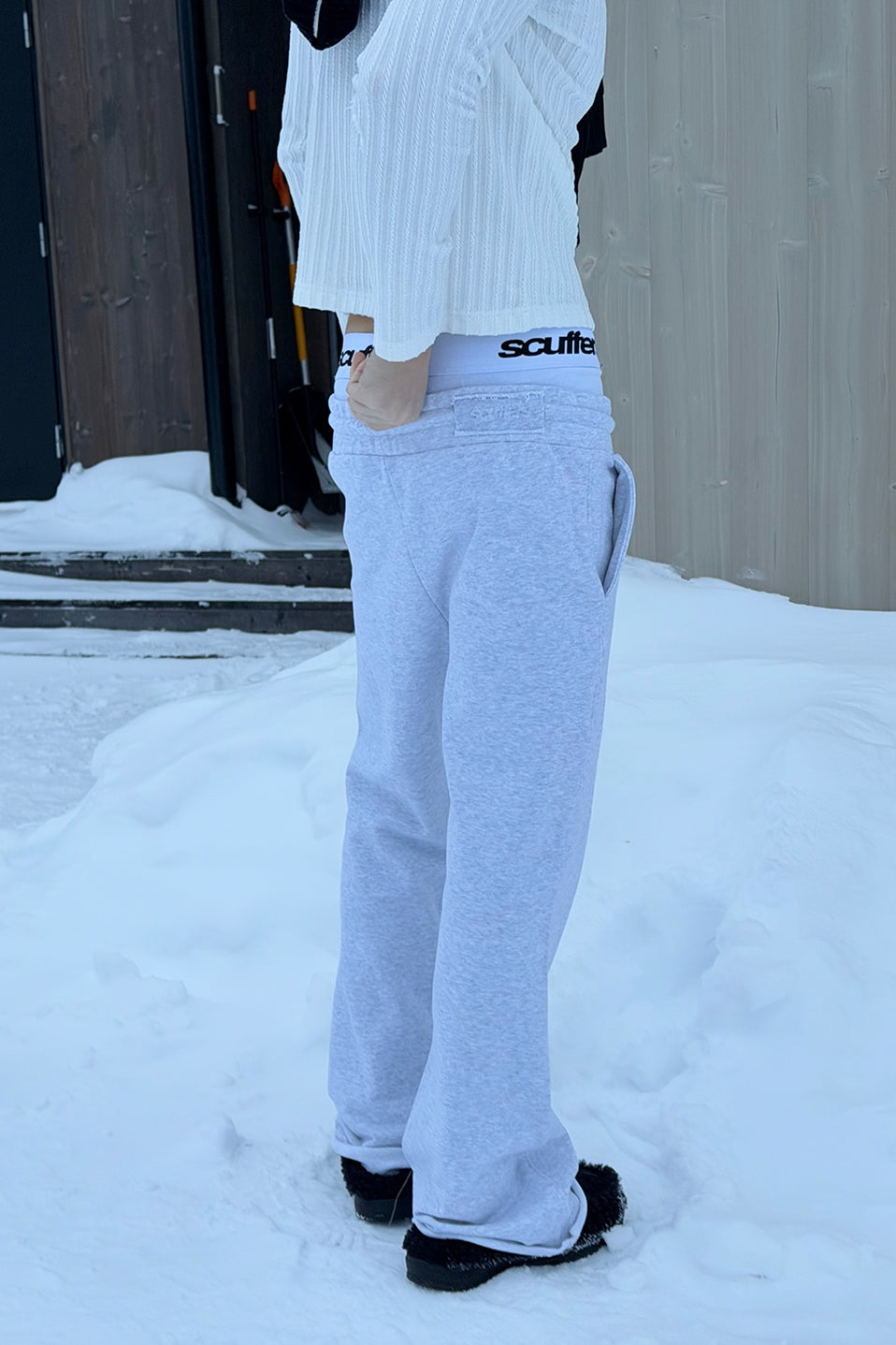 Flared Light Grey Sweatpants
