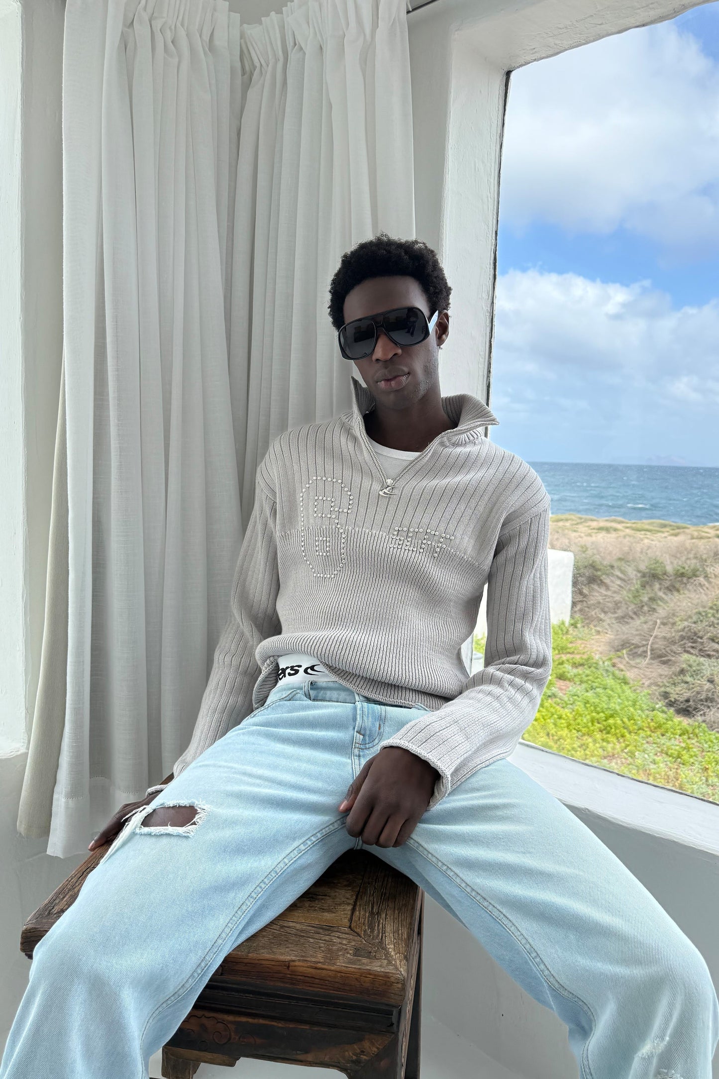 Classic Light Blue Straight Pants