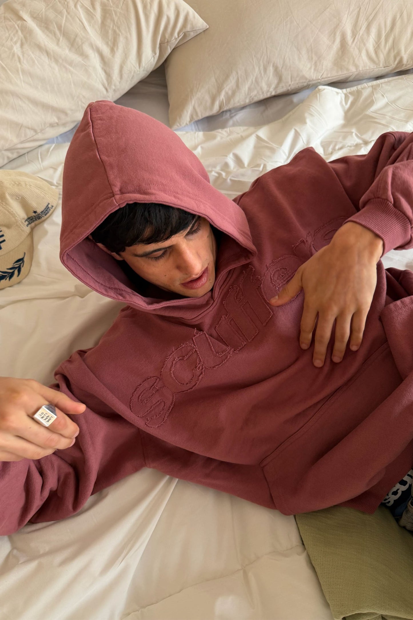 Raw Burgundy Hoodie