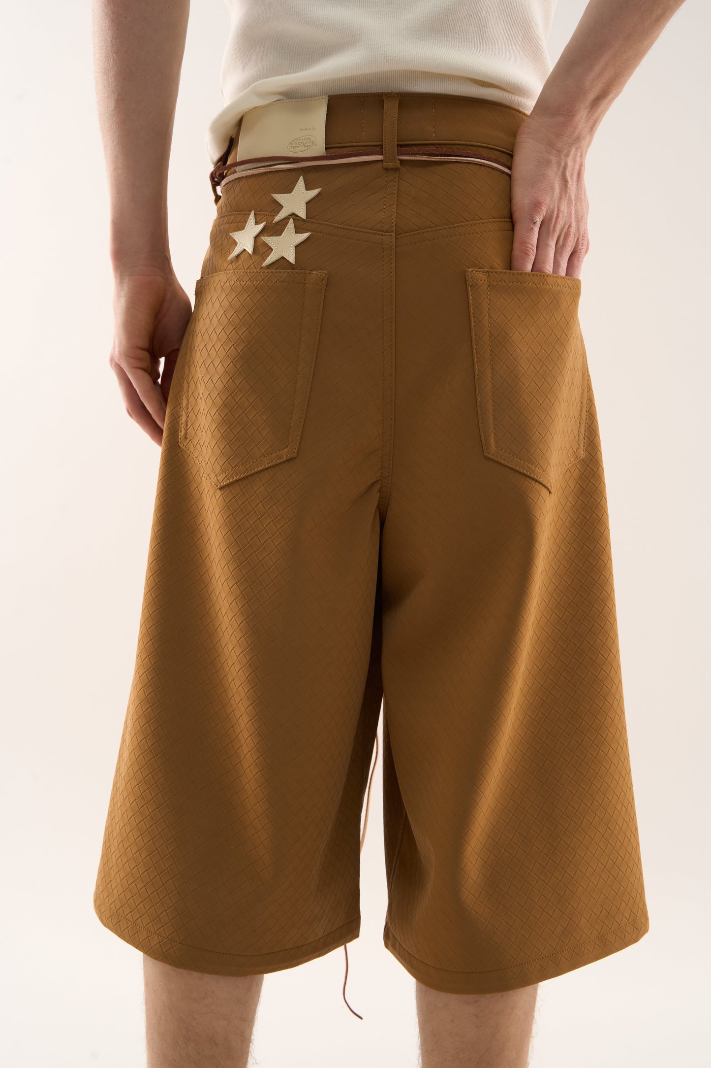 Braided Camel Jumbo Shorts