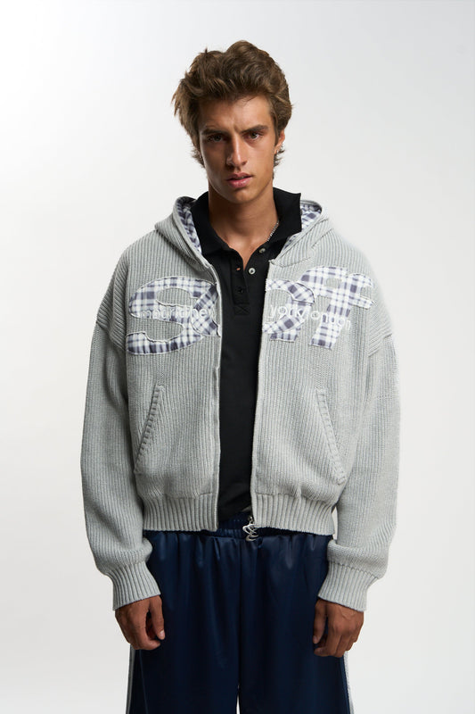 Brooks Grey Zipper Knit