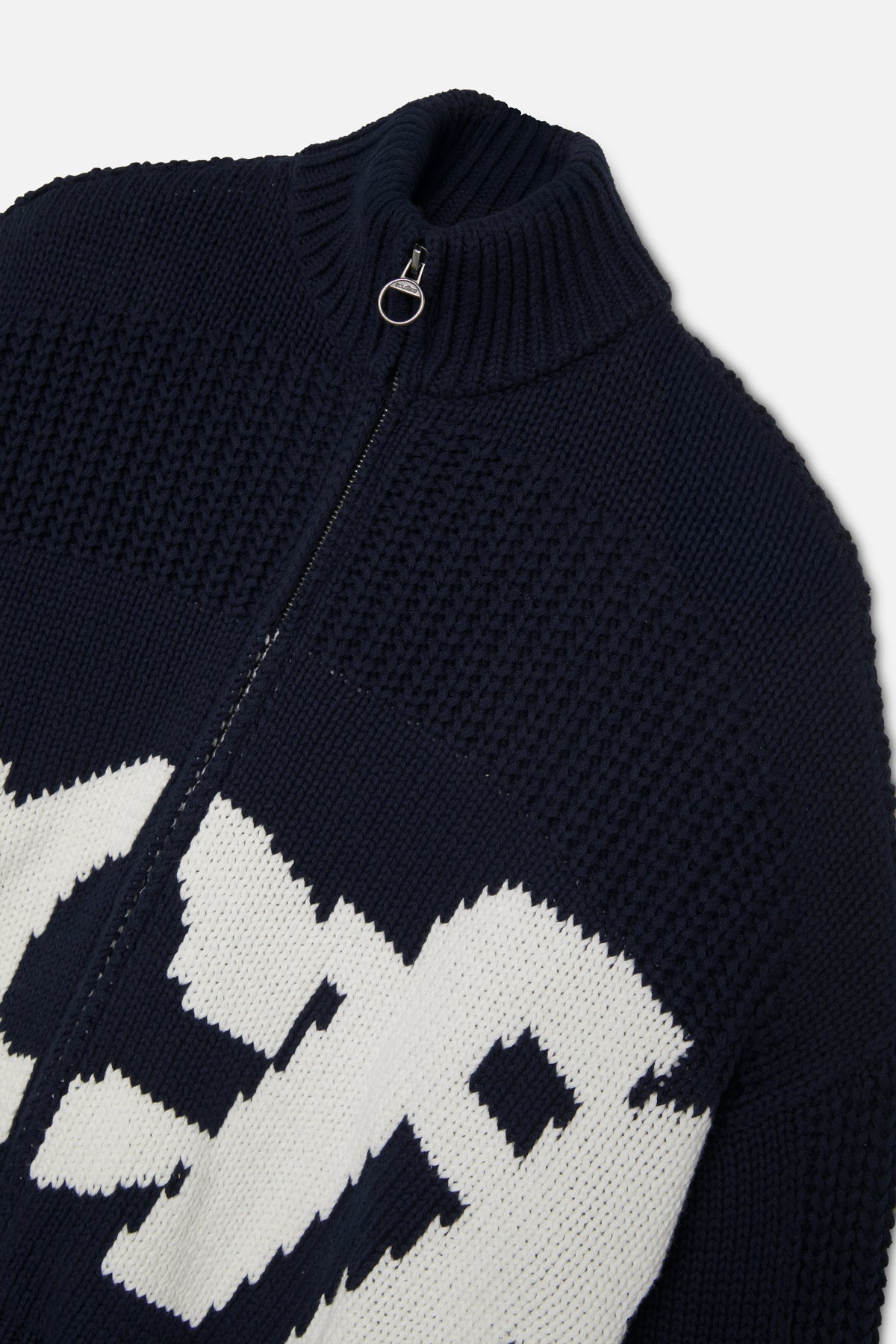 Scff Navy Knit Zipper