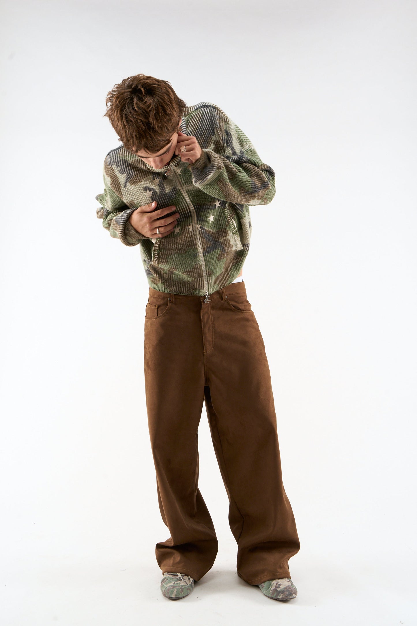 Suede Dark Brown Jumbo Pants
