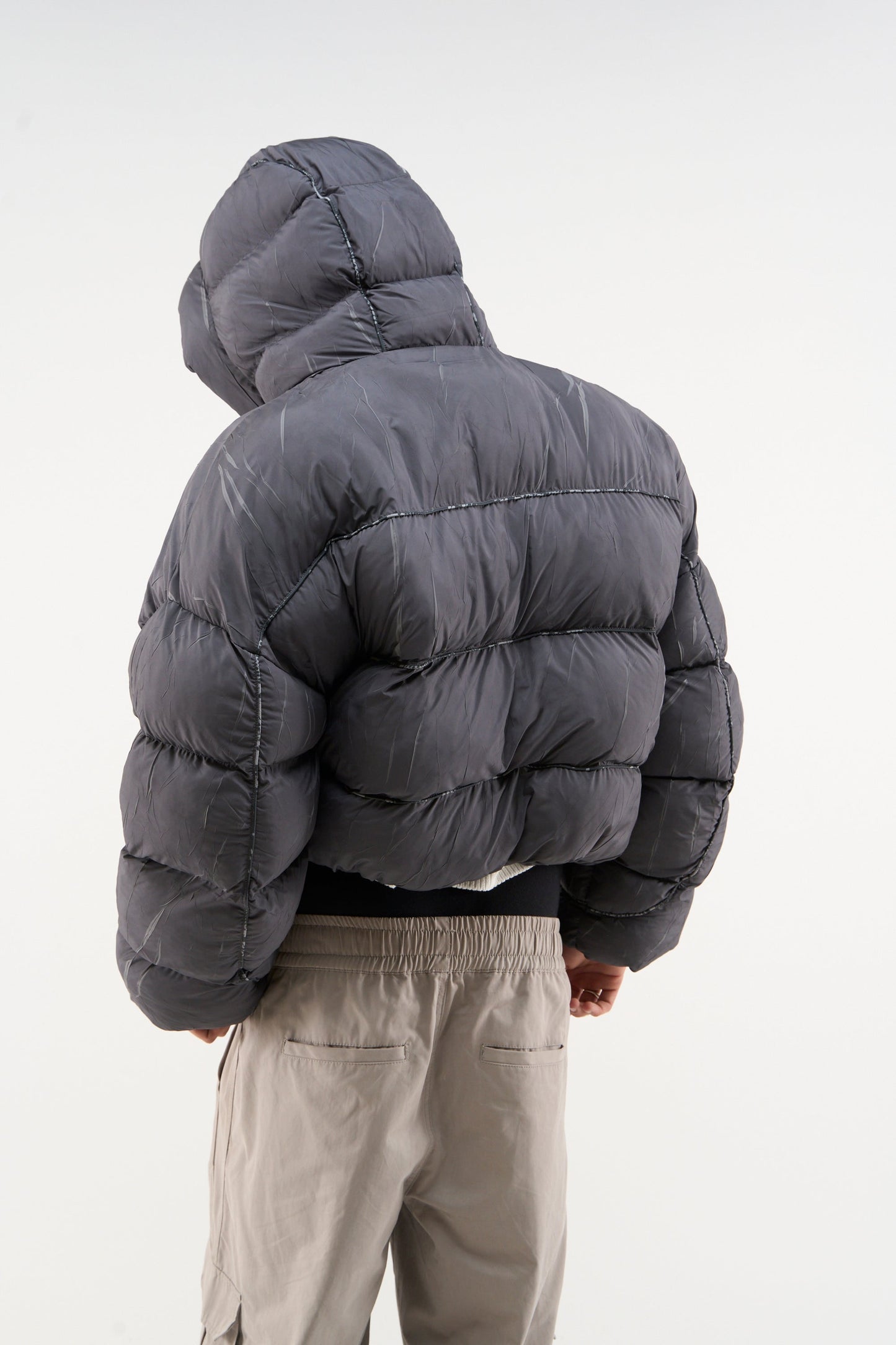 Marble Dark Grey Puffer Jacket
