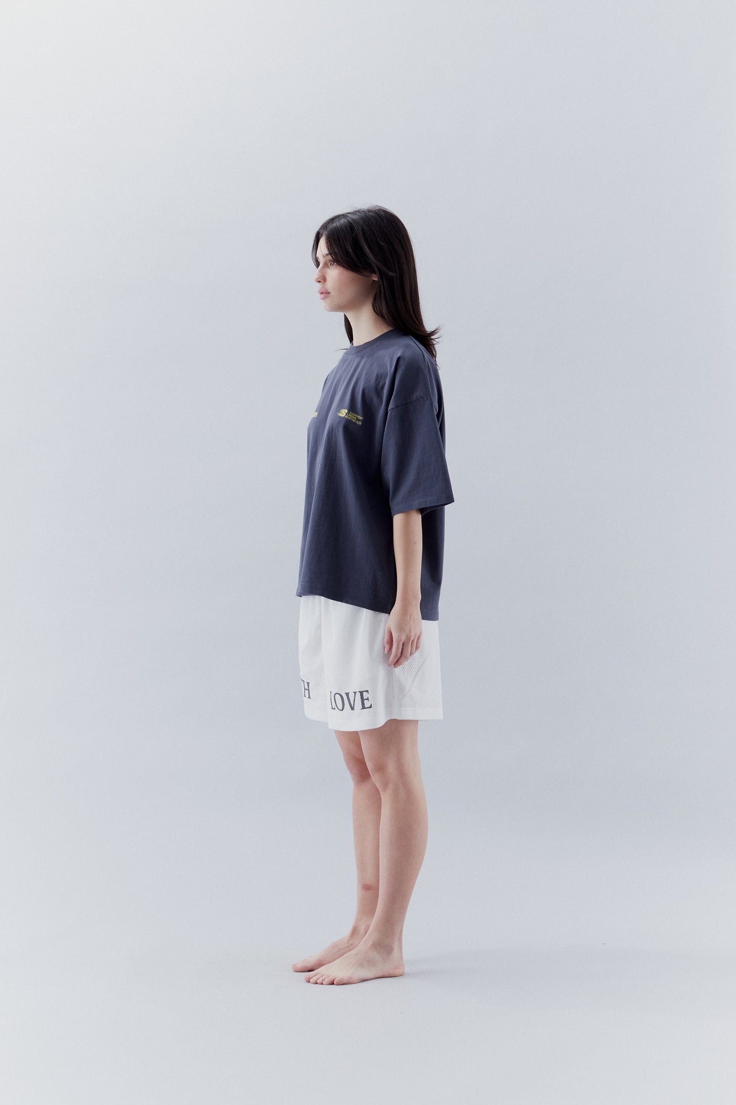 With Love Mesh White Shorts