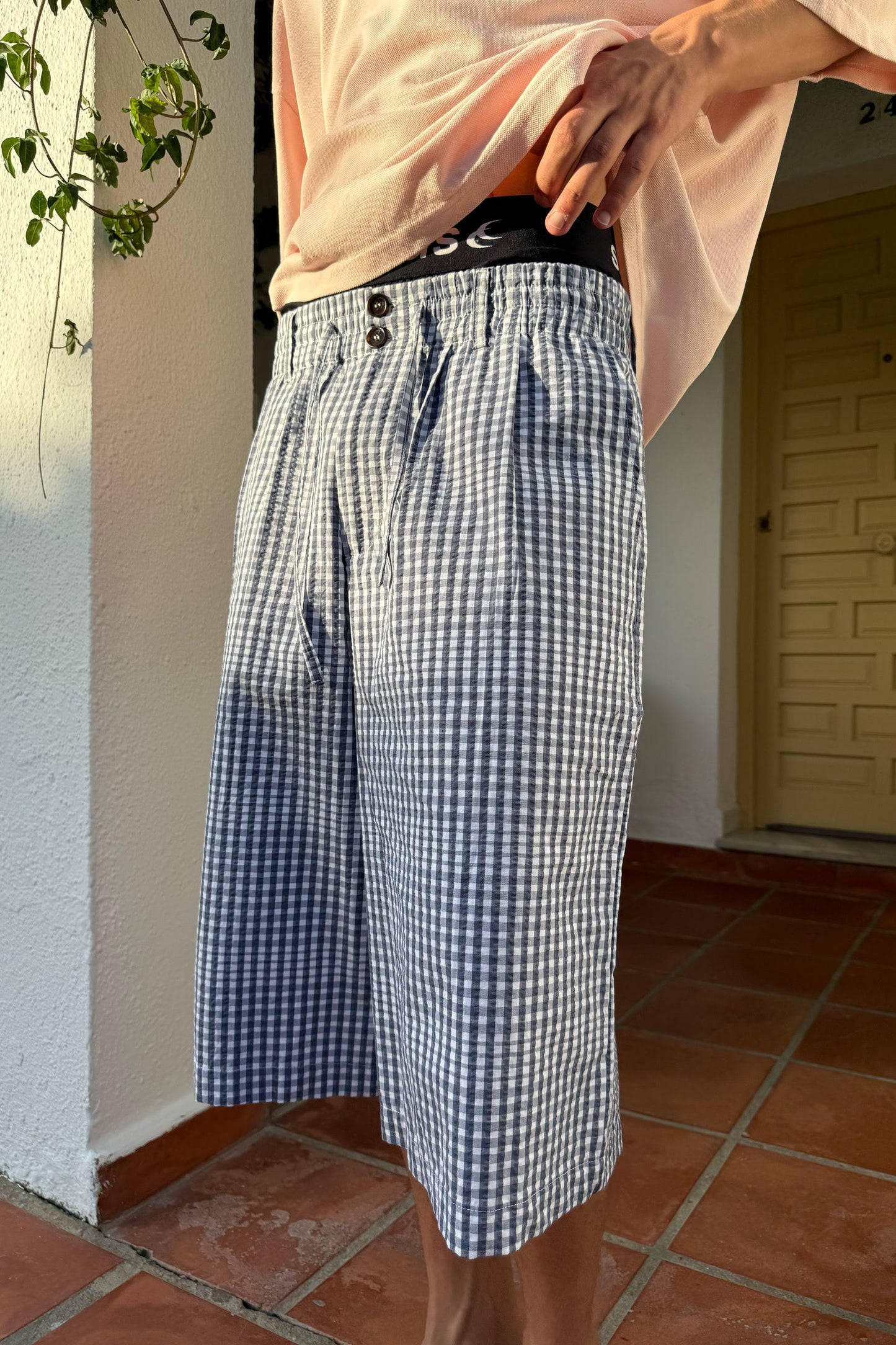 Donguan Blue Checkered Jorts