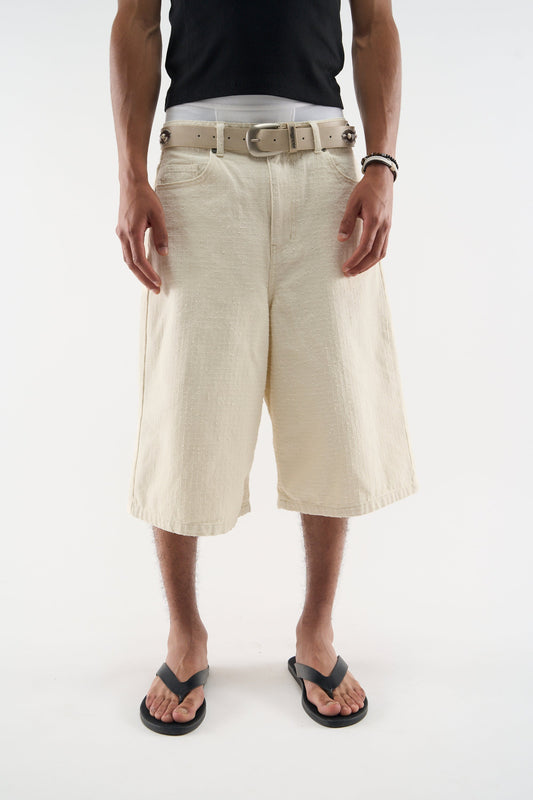 Ribstop Ecru Jorts