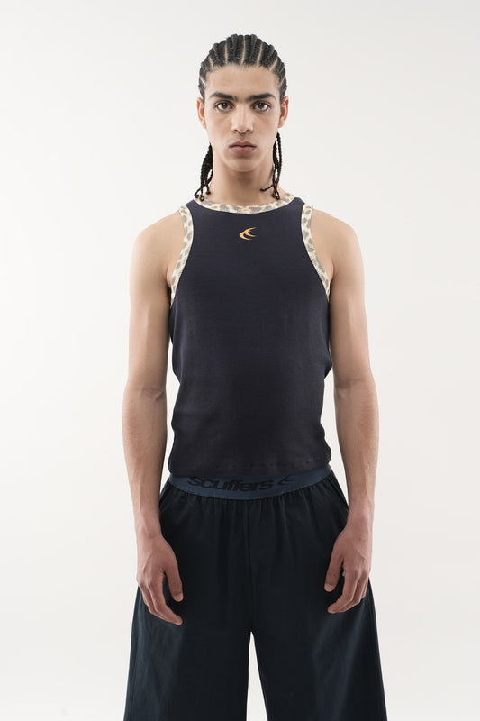 Animal Navy Waffle SCFF Tank Top