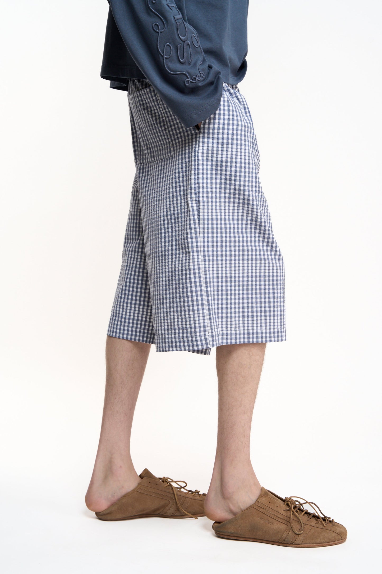 Donguan Blue Checkered Jorts