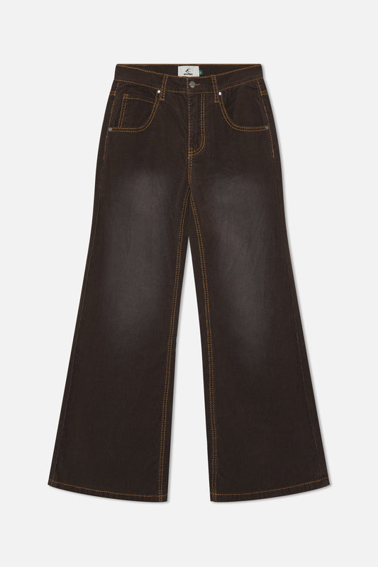 Corduroy Flared Brown Pants