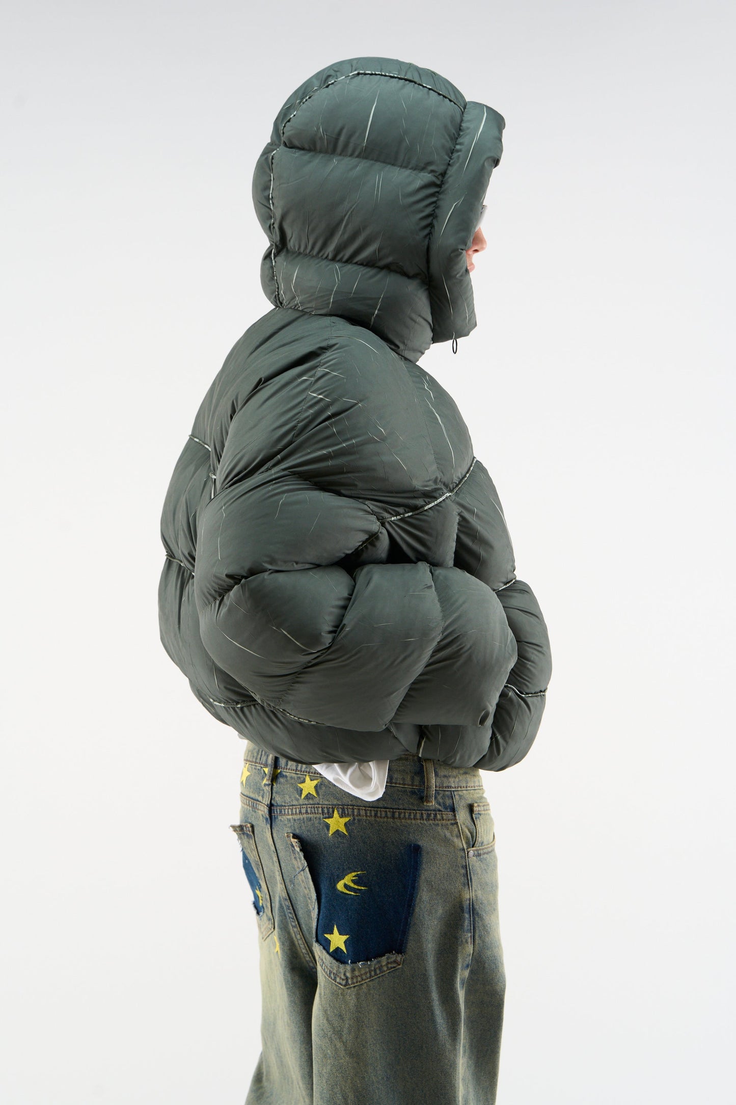 Marble Green Puffer Jacket