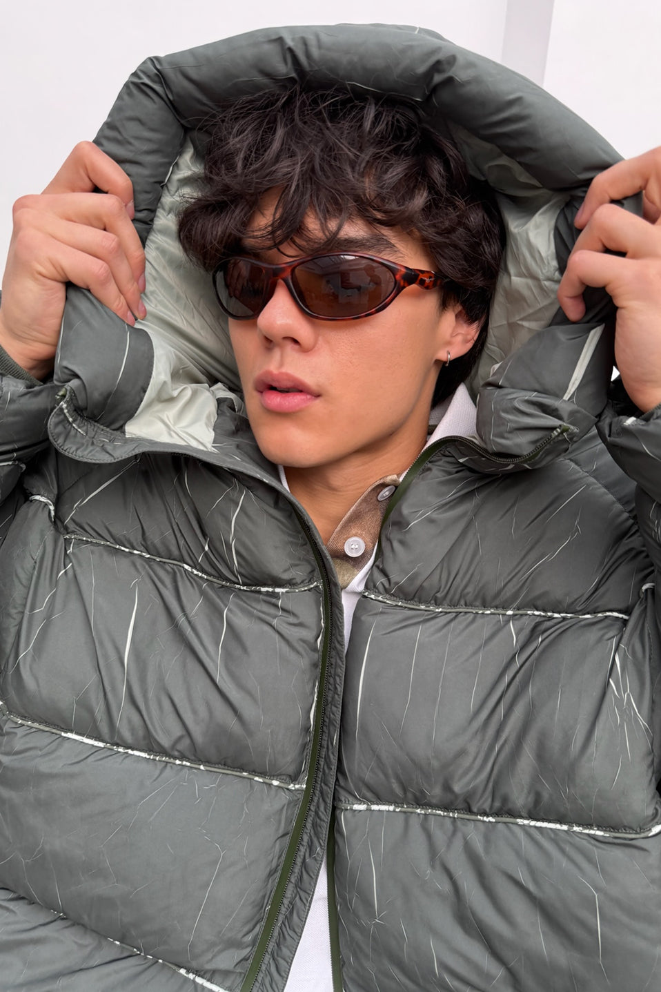 Marble Green Puffer Jacket