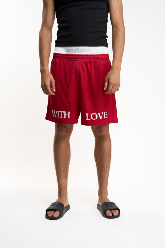 Withlove Red Mesh Shorts