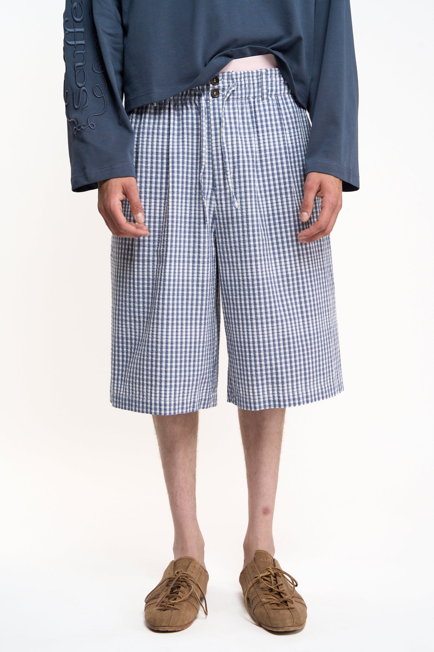 Donguan Blue Checkered Jorts