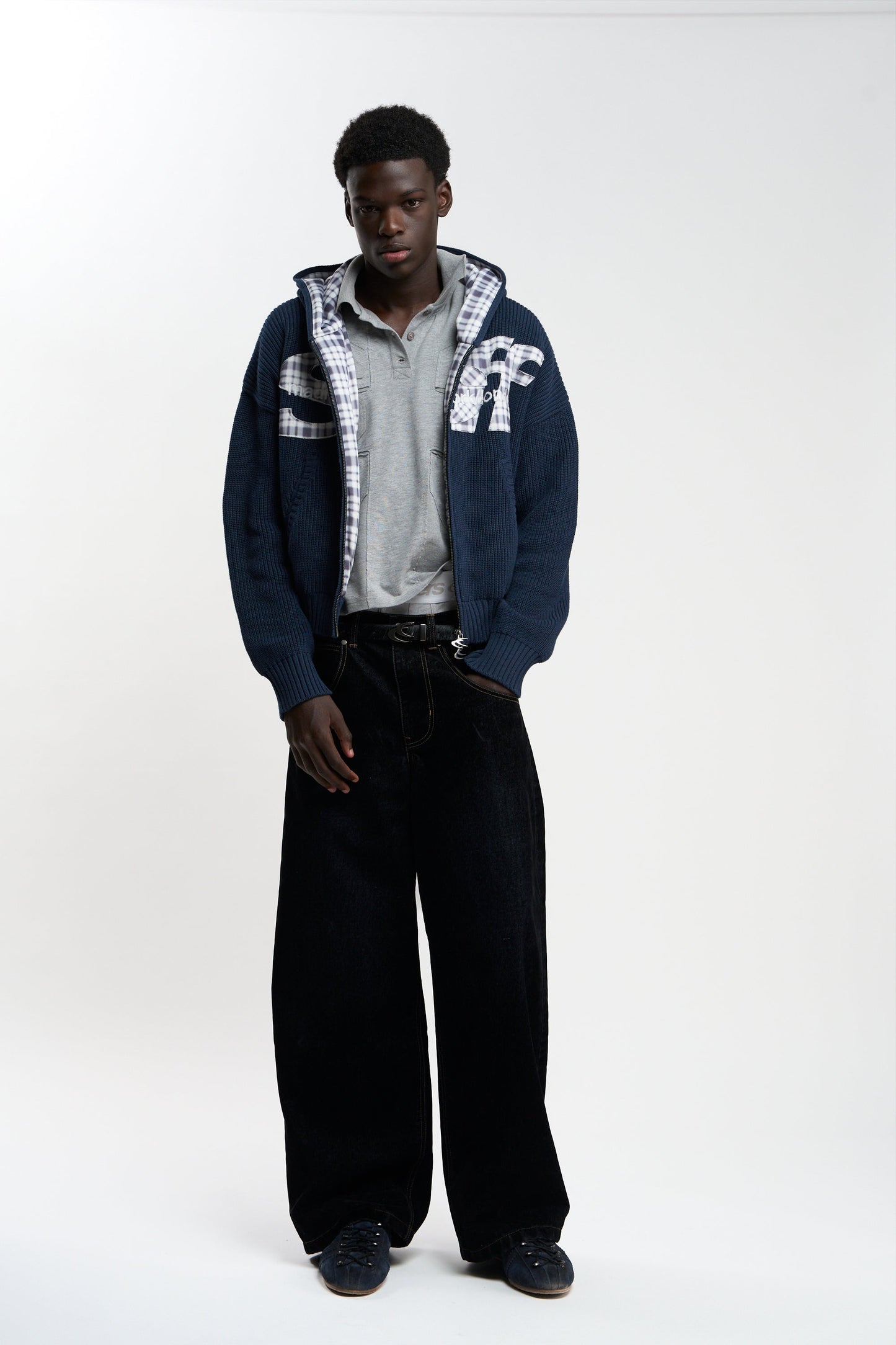 Brooks Navy Zipper Knit