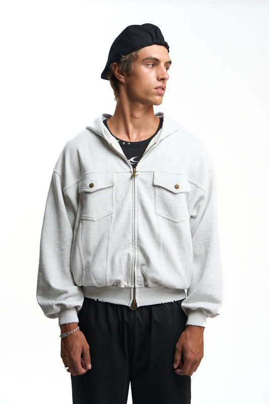 Mourice Light Grey Zipper