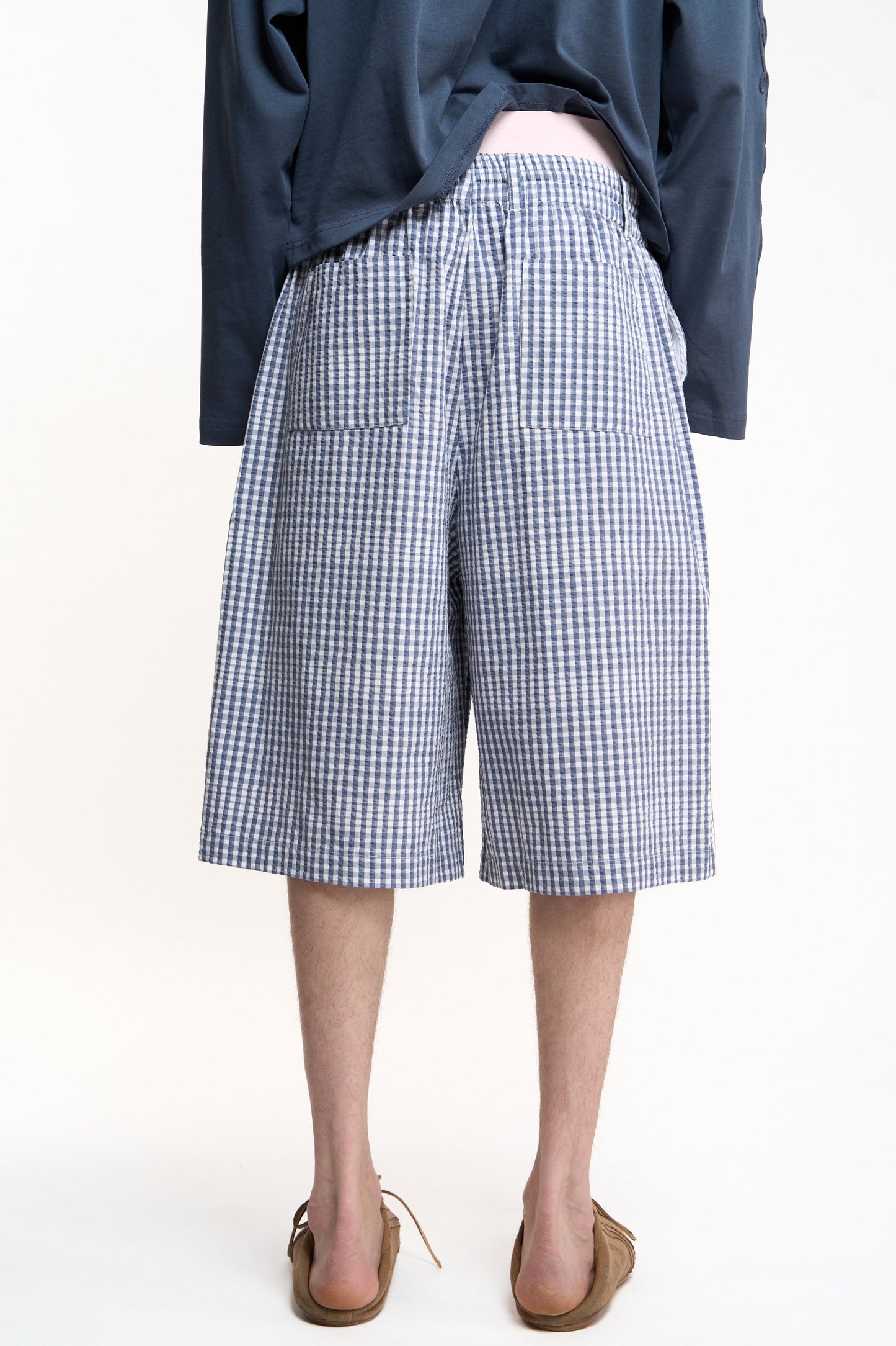 Donguan Blue Checkered Jorts