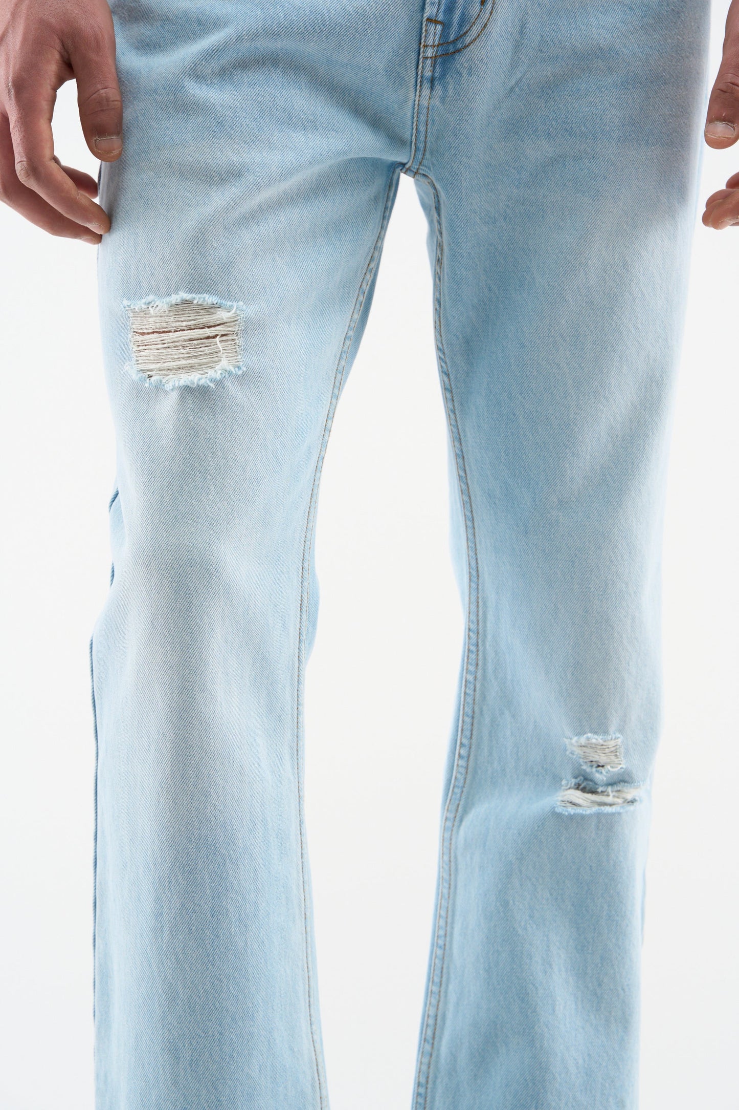 Classic Light Blue Straight Pants