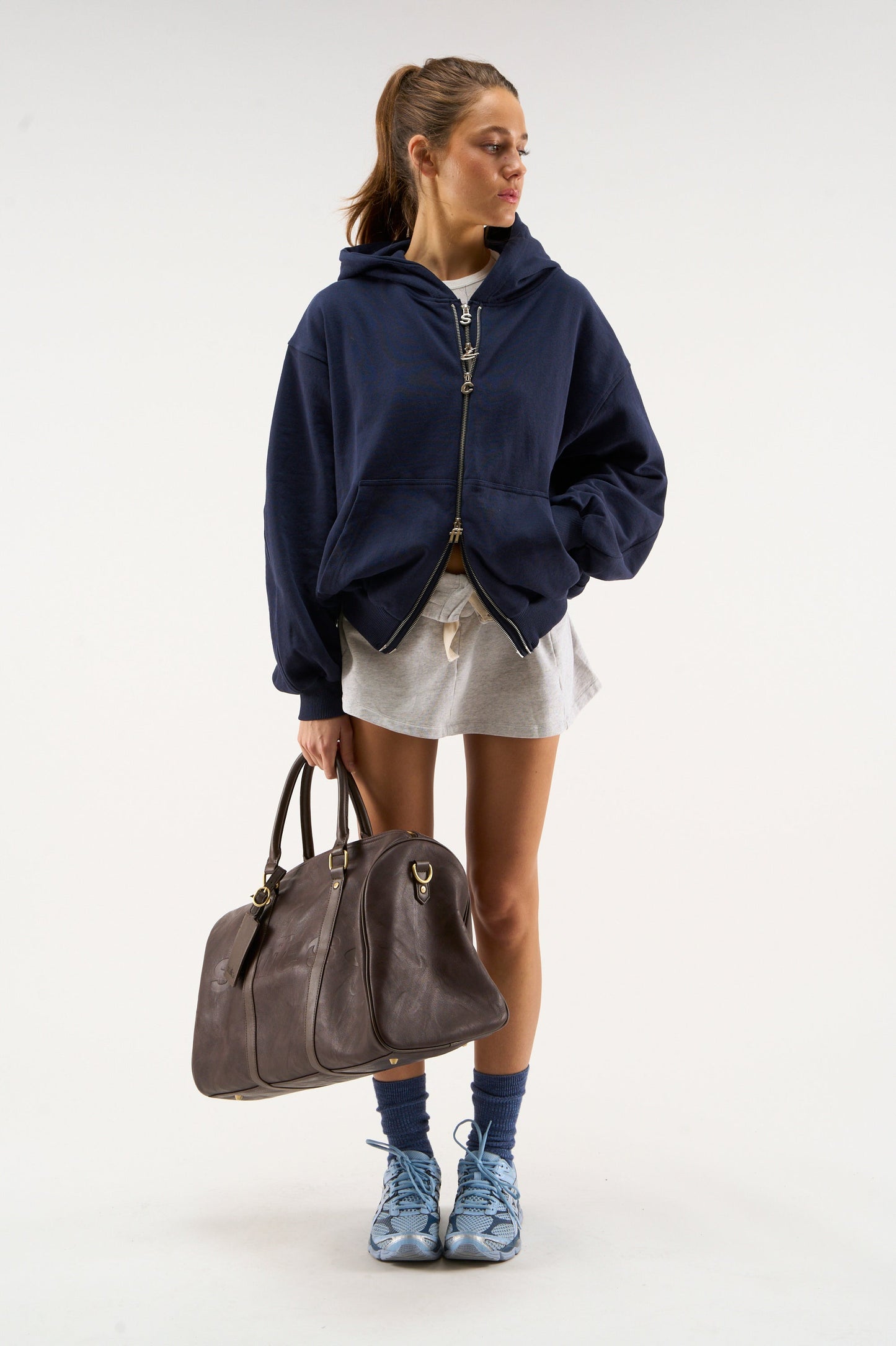 Steel Navy Zipper