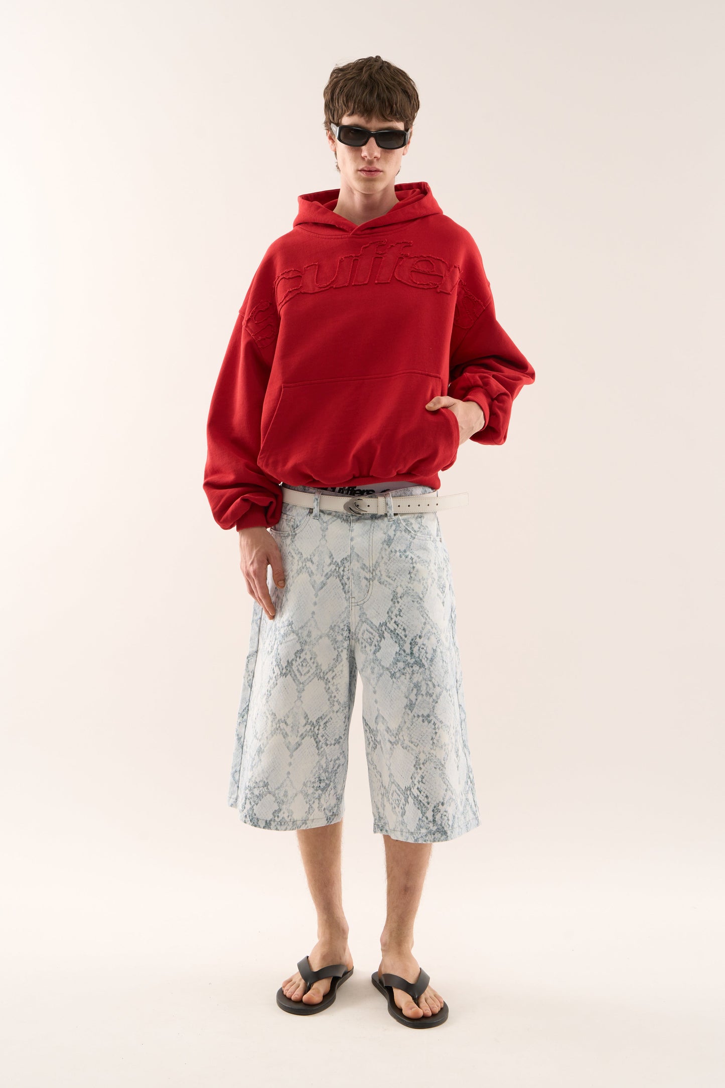 Jumbo Light Blue Snakeprint Shorts