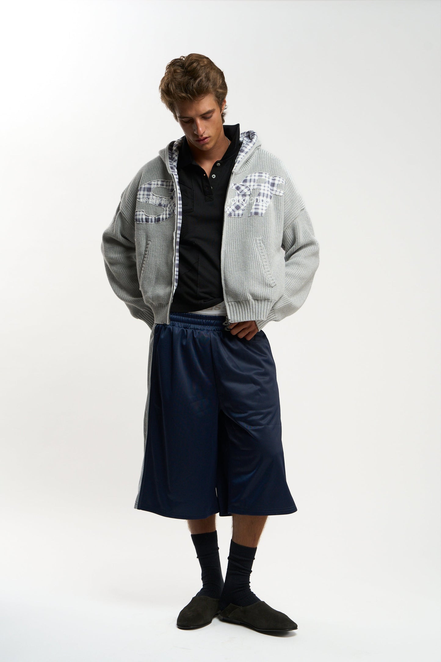 Brooks Grey Zipper Knit